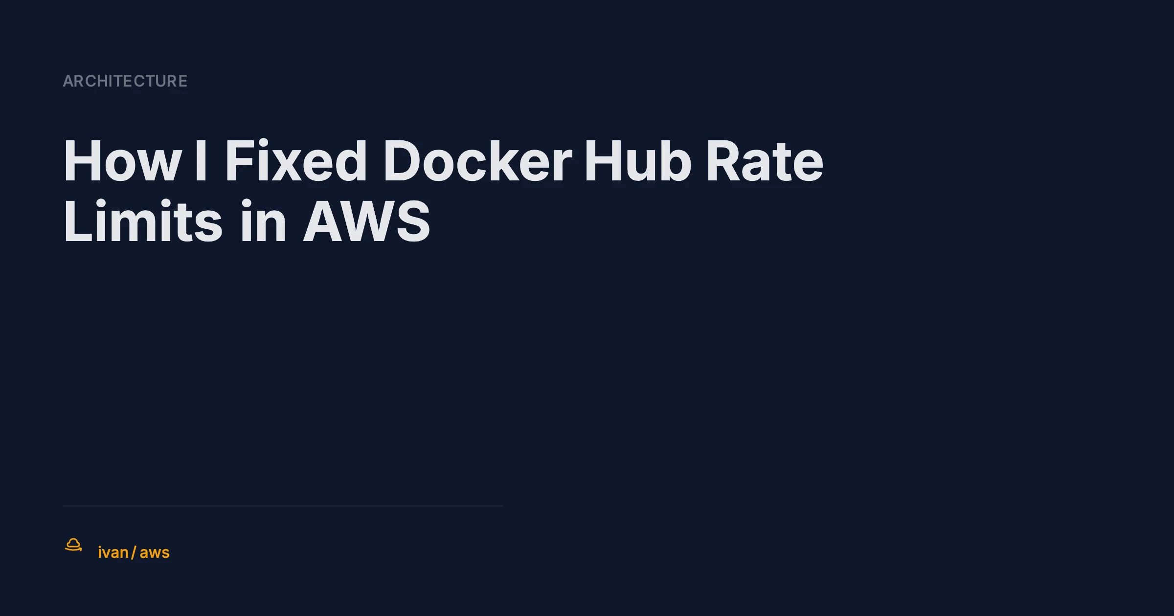 ECR Pull-Through Cache - Docker Hub Rate Limits Solution
